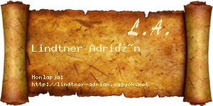 Lindtner Adrián névjegykártya