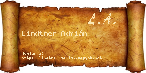 Lindtner Adrián névjegykártya